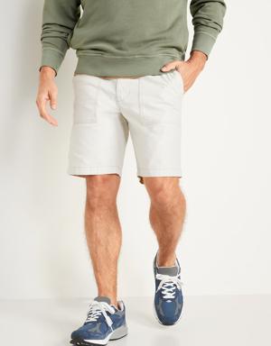 Straight Lived-In Khaki Shorts for Men -- 9-inch inseam beige