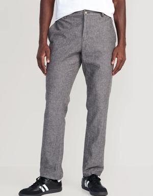 Old Navy Slim Rotation Linen-Blend Chino Pants for Men gray