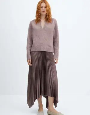 Irregular pleated skirt