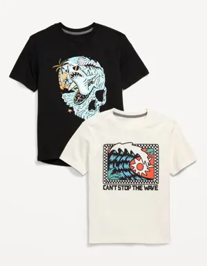 Short-Sleeve Graphic T-Shirt 2-Pack for Boys black