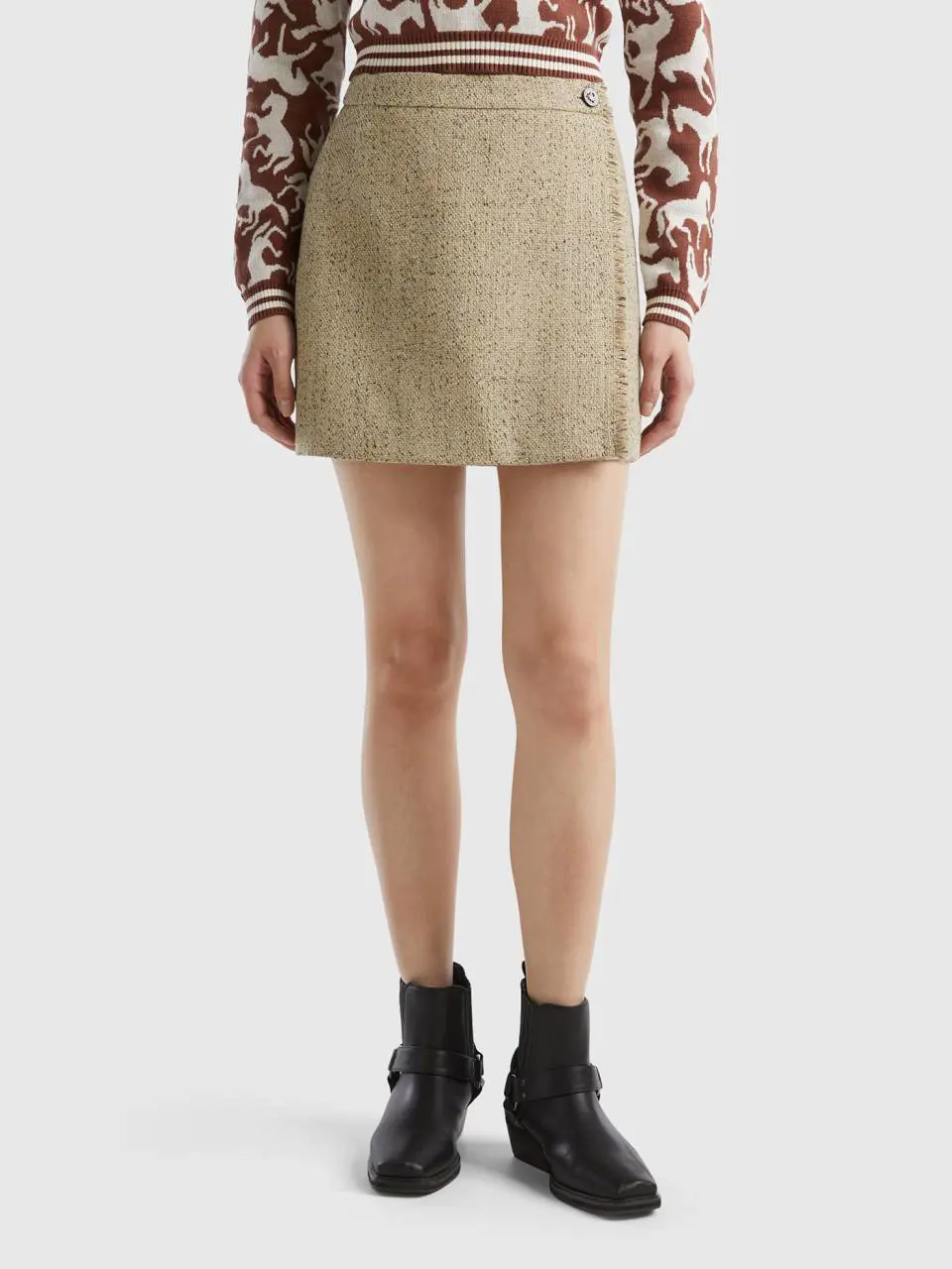 Benetton mini skirt in tweed. 1