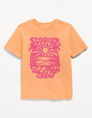 Matching Gender-Neutral Graphic T-Shirt for Kids orange
