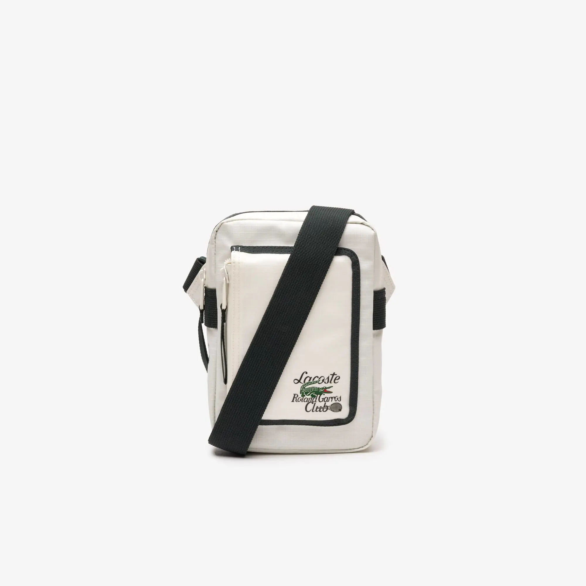 Lacoste Men’s Roland Garros Edition Contrast Print Vertical Messenger Bag. 1