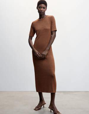 Mango Ribbed knit dress
