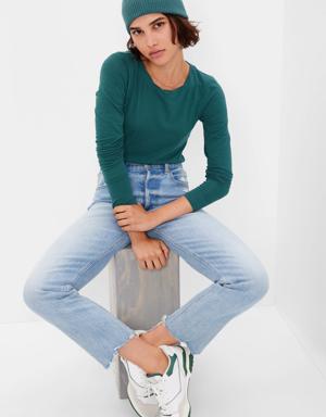 Gap Featherweight Twist Crewneck Top green