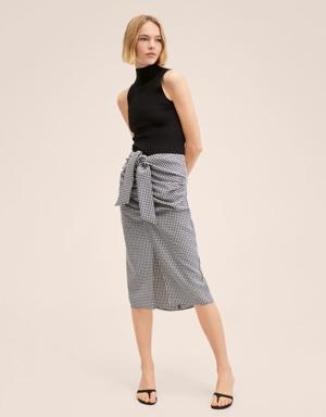 Mango Gingham pleated skirt
