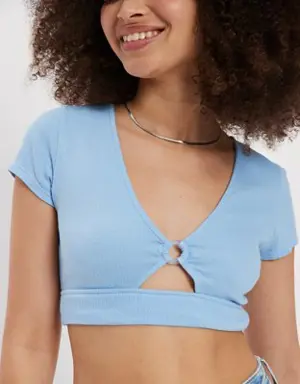 Super Cropped Ring-Front Tee