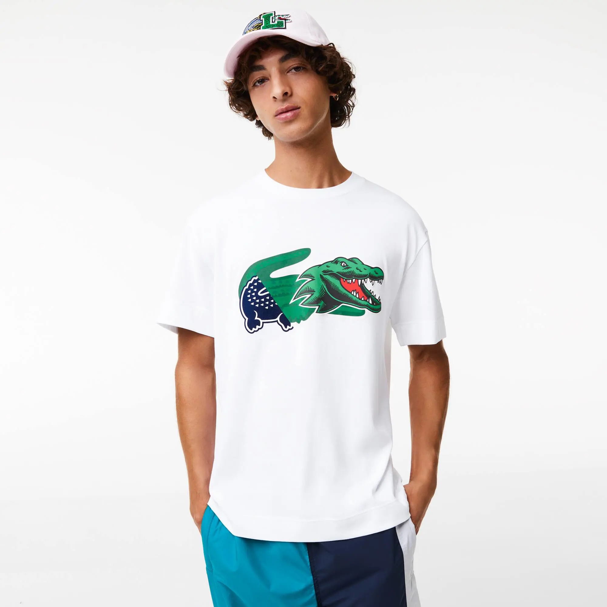 Lacoste Men's Relaxed Fit Oversized Crocodile T-Shirt. 1