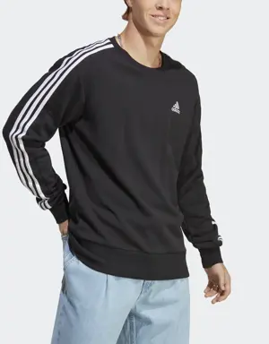 Adidas Sweatshirt em Moletão 3-Stripes Essentials