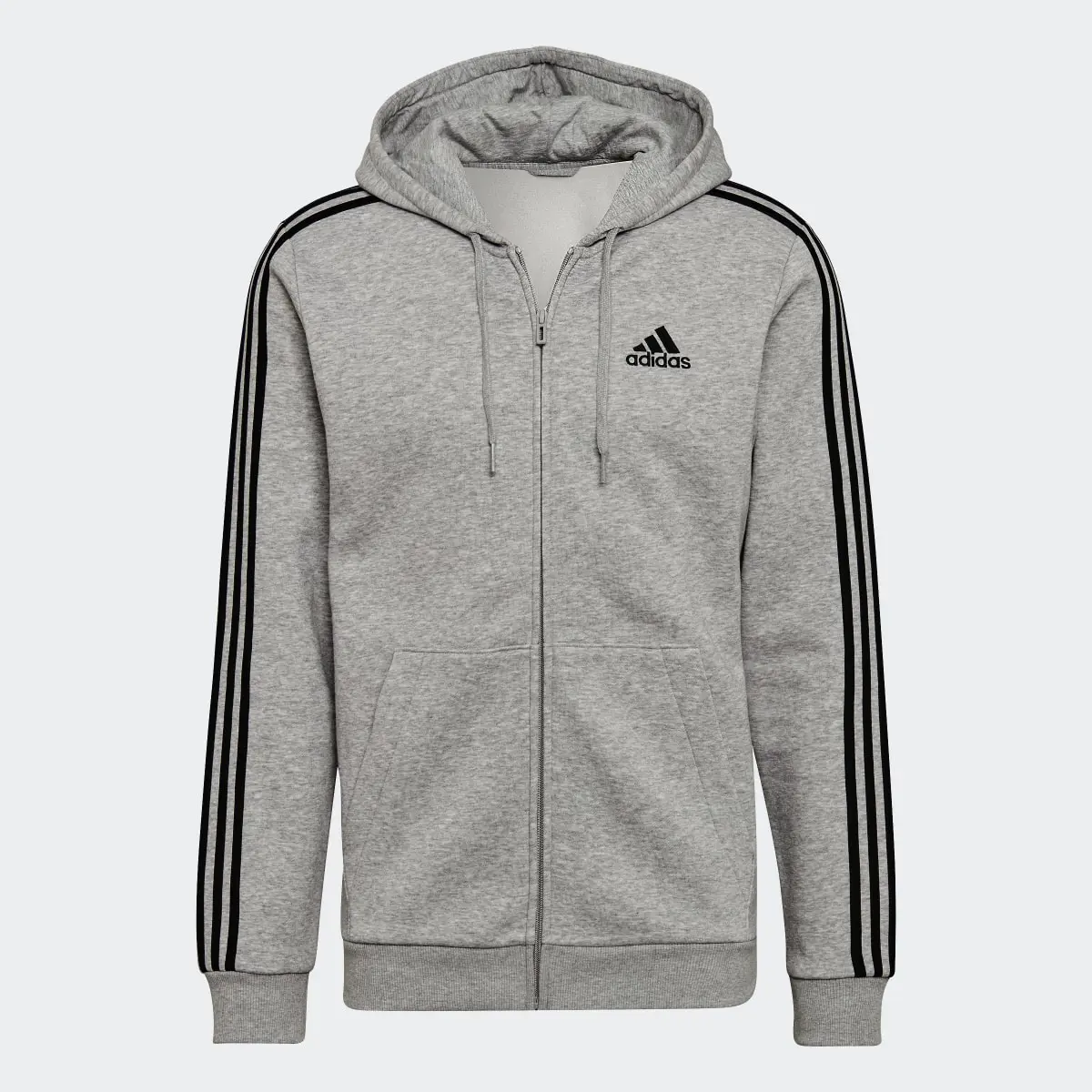 Adidas Essentials Fleece 3-Stripes Full-Zip Hoodie. 1