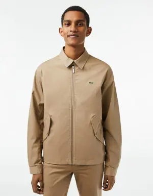 Men's Short Zippered Organic Cotton Gabardine Jacket
