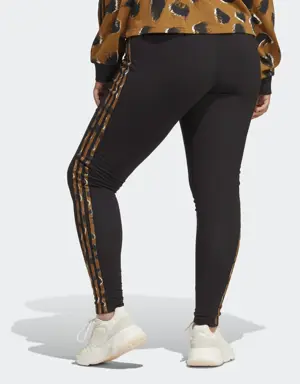 Essentials 3-Stripes Animal Print Leggings (Plus Size)