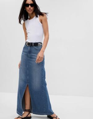 Denim Maxi Skirt blue