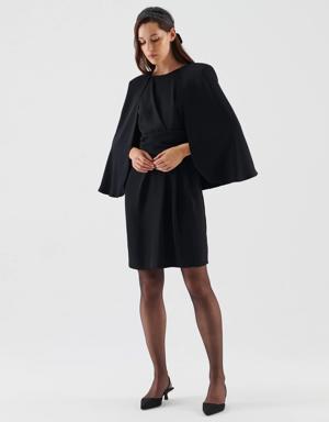 Caped Black Cocktail Dress