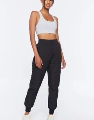 Forever 21 Active Quilted Joggers Black