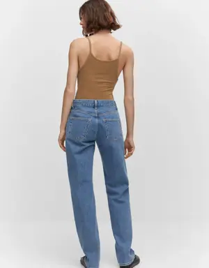 Mid-rise straight jeans