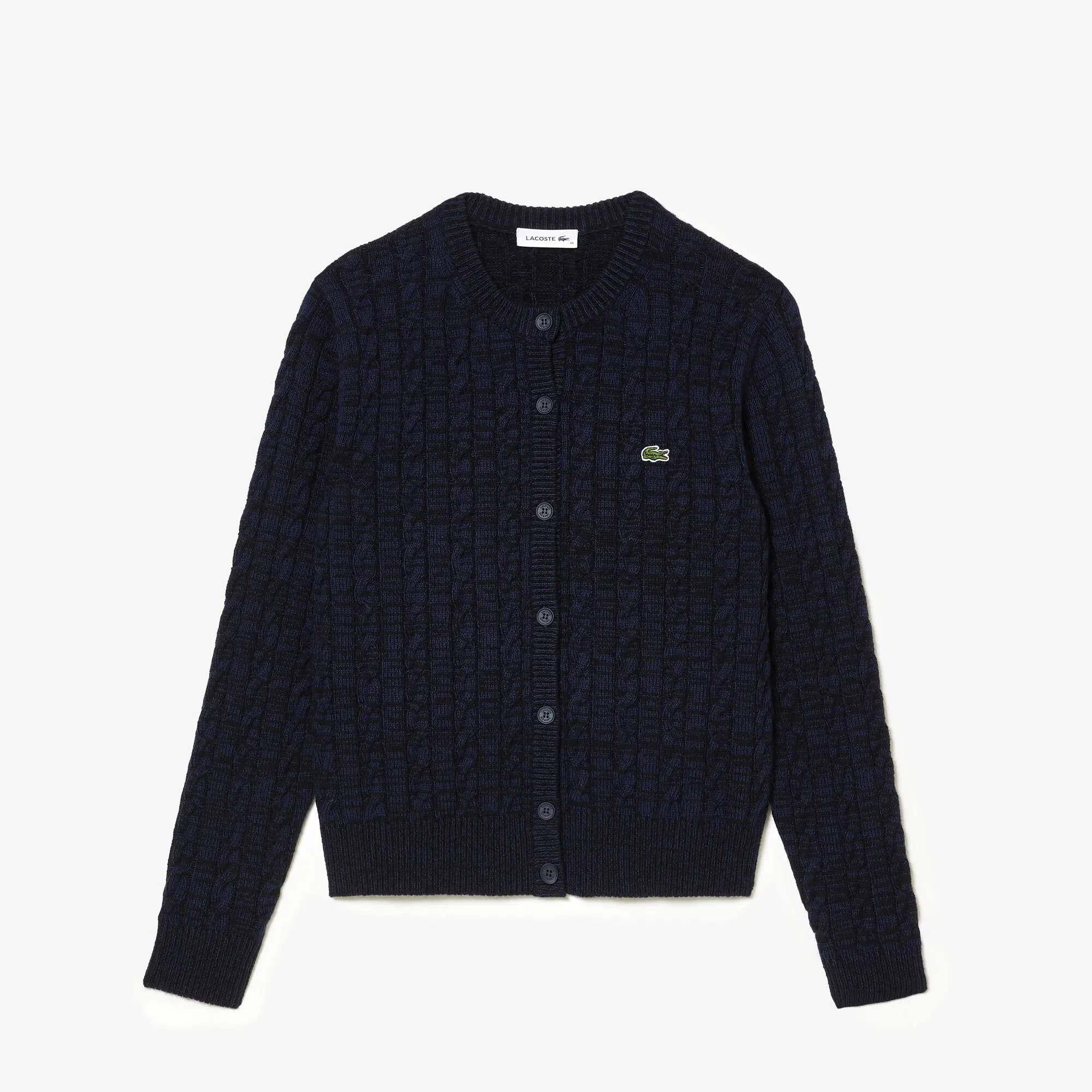 Lacoste Cardigan aus Baumwoll- Wollmischung mit Zopfmuster. 2