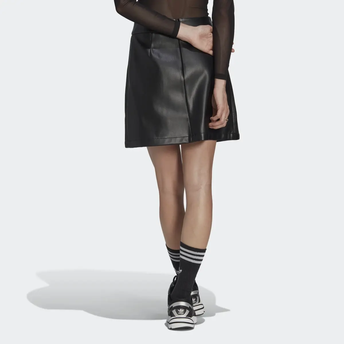 Adidas Centre Stage Faux Leather Skirt. 2