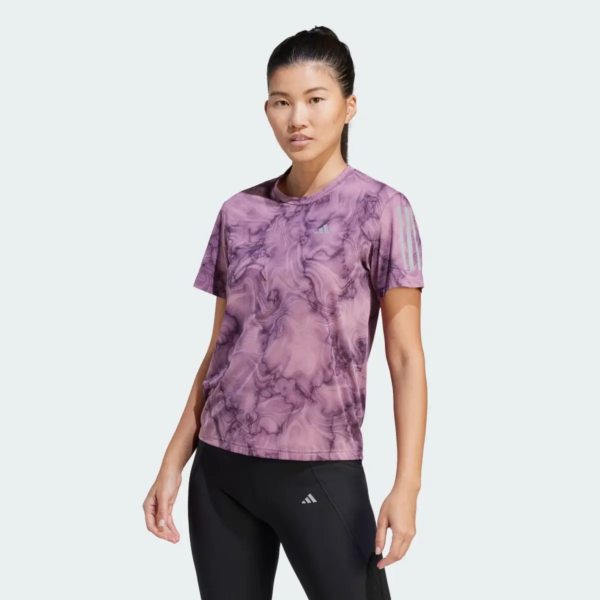 Adidas Own the Run Allover Print Tee. 2