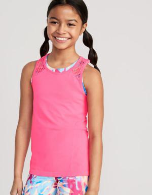 Old Navy Seamless Rib-Knit Racerback Performance Tank Top for Girls pink