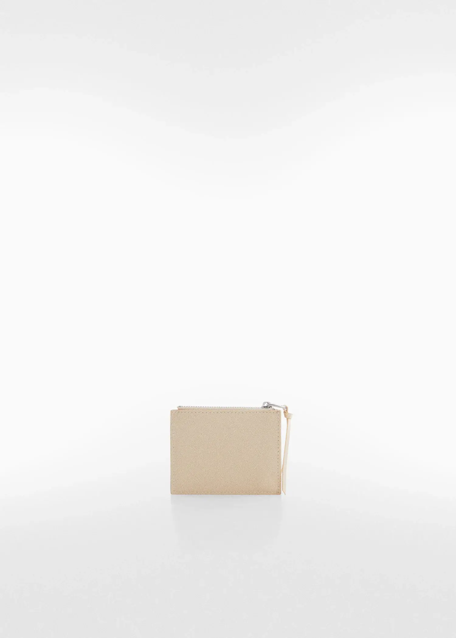 Mango Saffiano-effect cardholder. an open box sitting on top of a white table. 