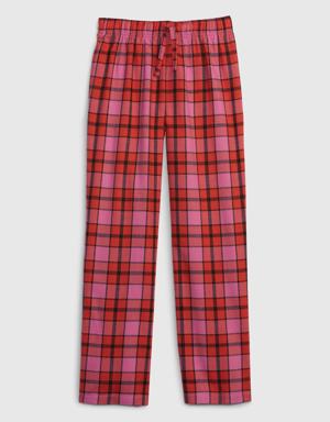 Kids 100% Recycled Flannel PJ Pant pink