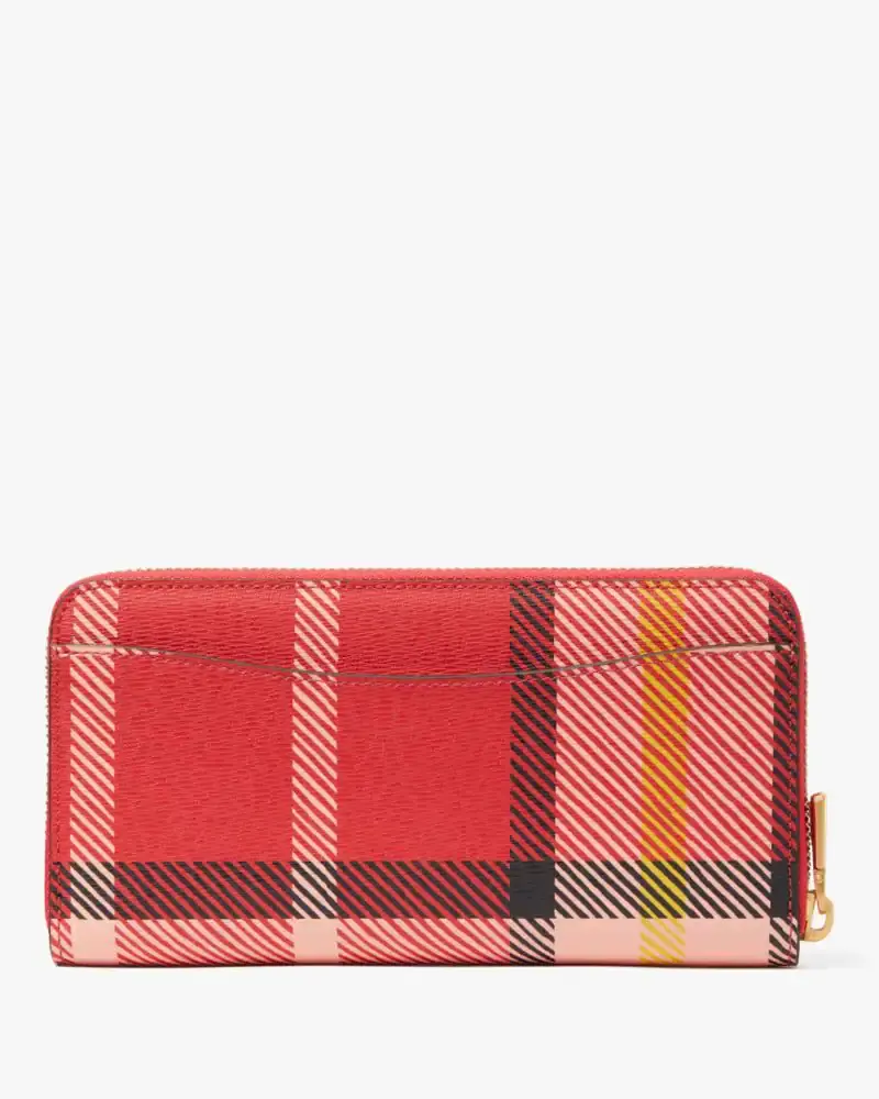 Kate Spade Morgan Museum Plaid Zip-around Continental Wallet. 3