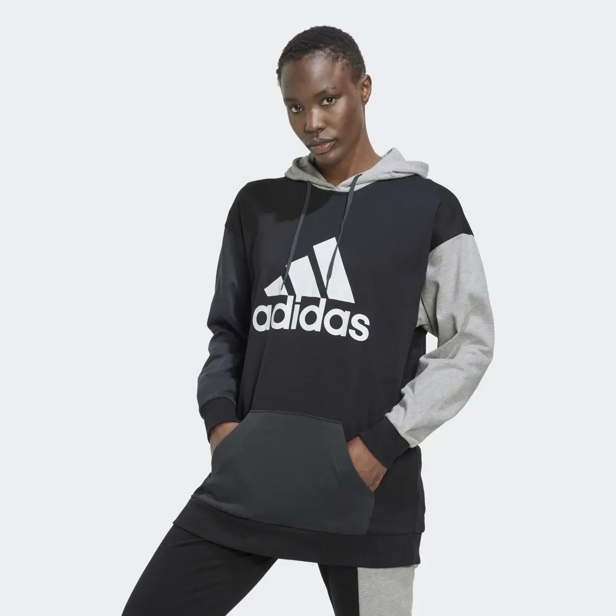 Adidas Sweat-shirt à capuche oversize à logo colorblock Essentials. 2