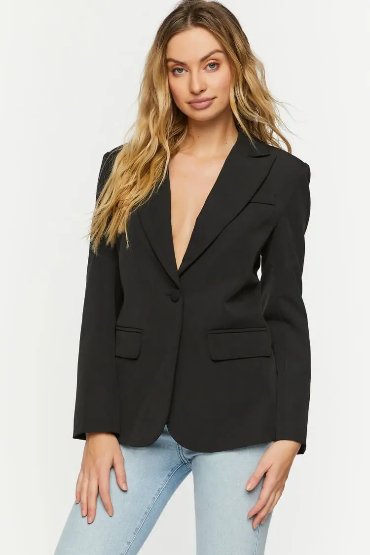 Forever 21 Forever 21 Plunging Cutout Blazer Black. 1