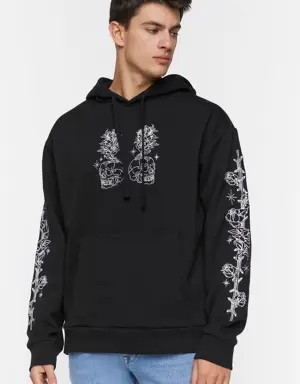 Forever 21 Embroidered Buena Suerte Hoodie Black/Multi