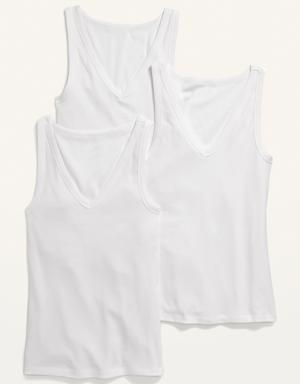 Old Navy Slim-Fit First Layer Rib-Knit Tank Top 3-Pack for Women white