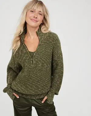 By Aerie Chillside Quarter Zip Sweater