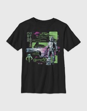 Kids Mandalorian Front Top Views Tee black