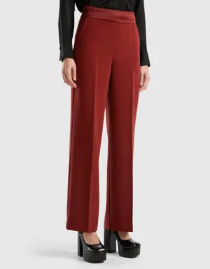 trousers with satin belt