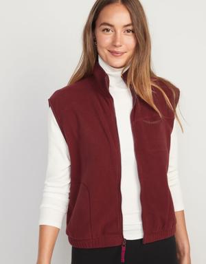 Fleece Full-Zip Vest for Women red
