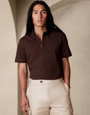 Banana Republic Luxury-Touch Pique Polo brown