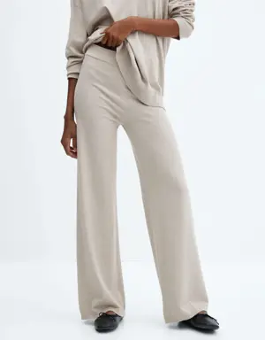 Knitted wideleg trousers