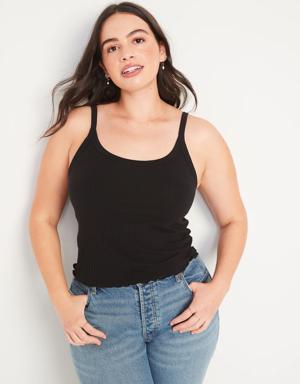 Old Navy Fitted Cropped Rib-Knit Cami Top for Women black