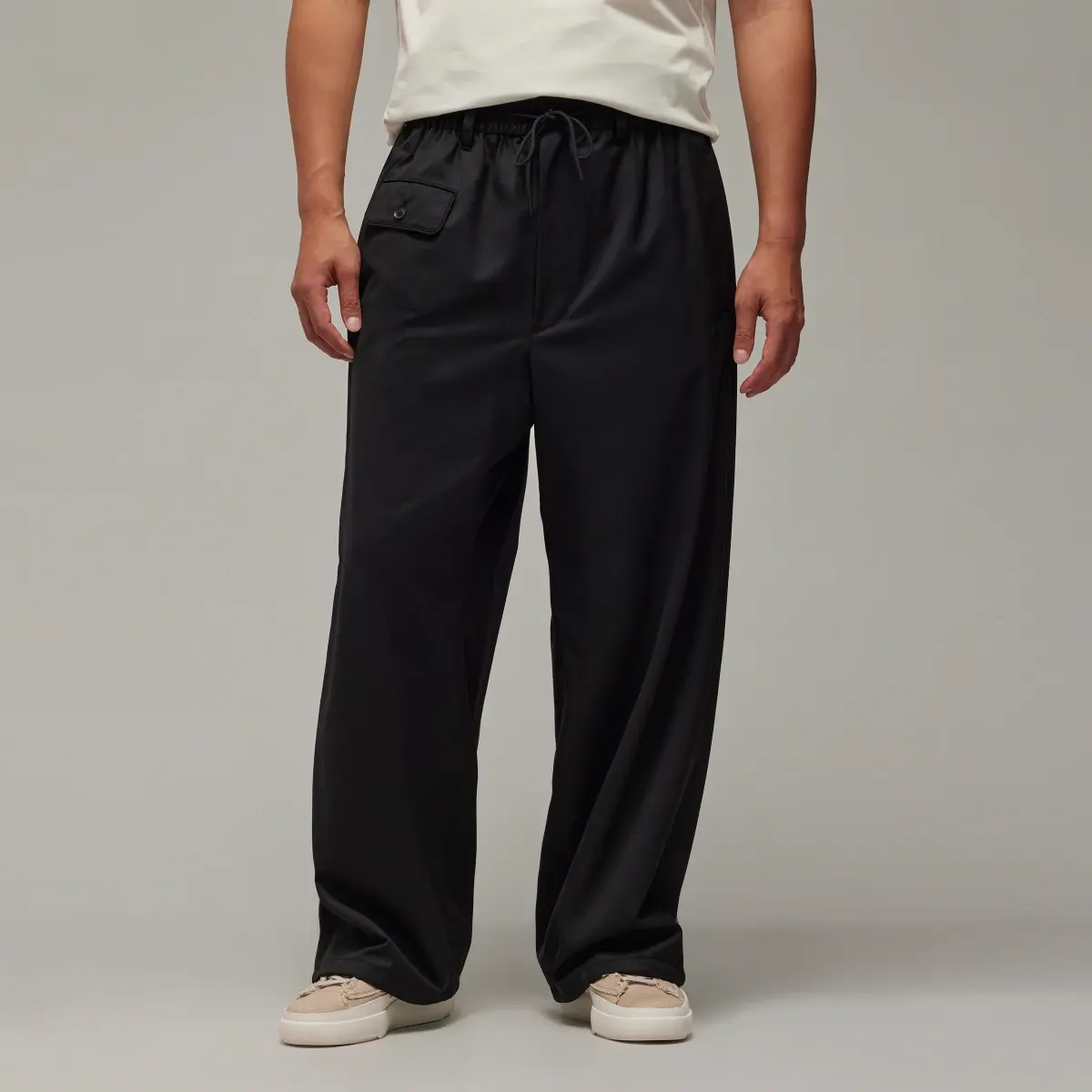 Adidas Y-3 Refined Woven Straight Leg Tracksuit Bottoms. 1