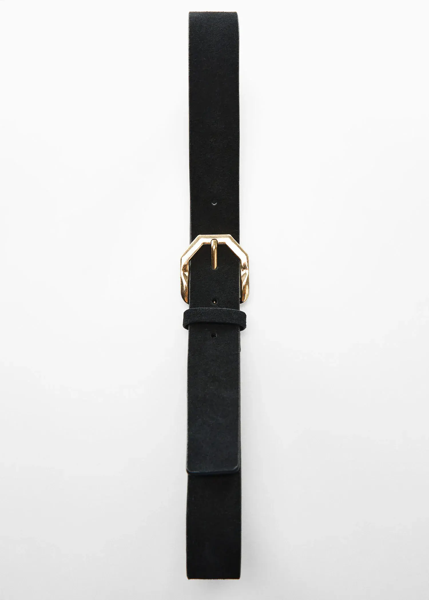 Mango Irregular buckle leather belt. 3