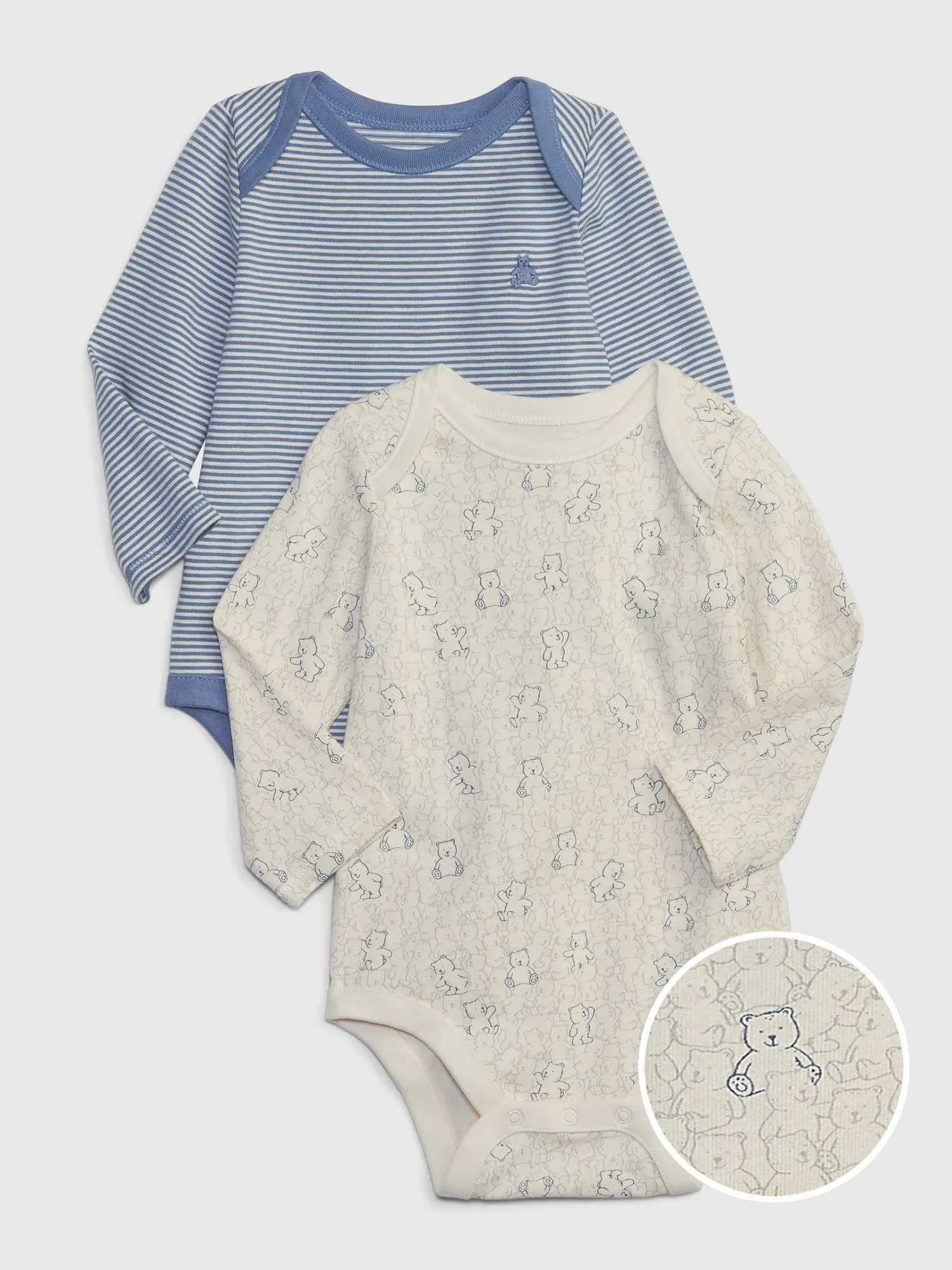 Gap Baby First Favorites Organic CloudCotton Bodysuit (2-Pack) blue. 1