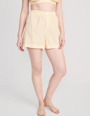Old Navy Matching High-Waisted Printed Pajama Boxer Shorts for Women - 3.5-inch inseam multi