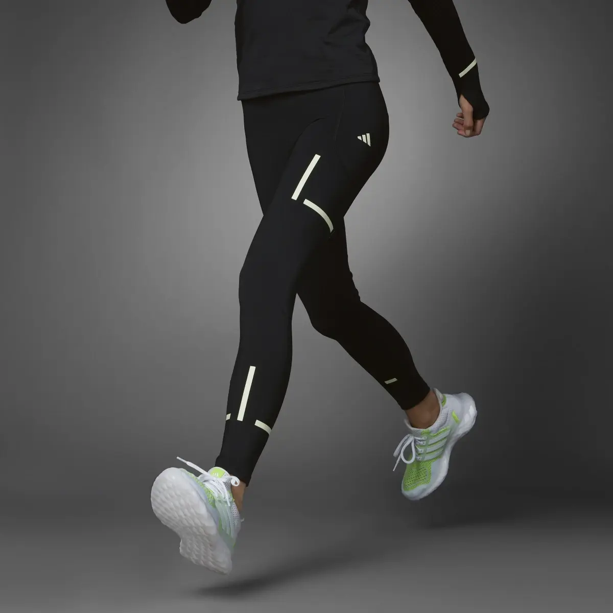 Adidas Fast Impact Reflect At Night X-City Full-Length Running Leggings. 1