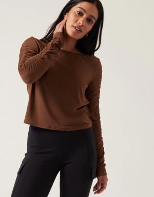 Athleta All Around Ruched Top brown