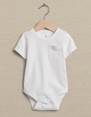 Banana Republic Essential SUPIMA® Short-Sleeve Bodysuit for Baby white