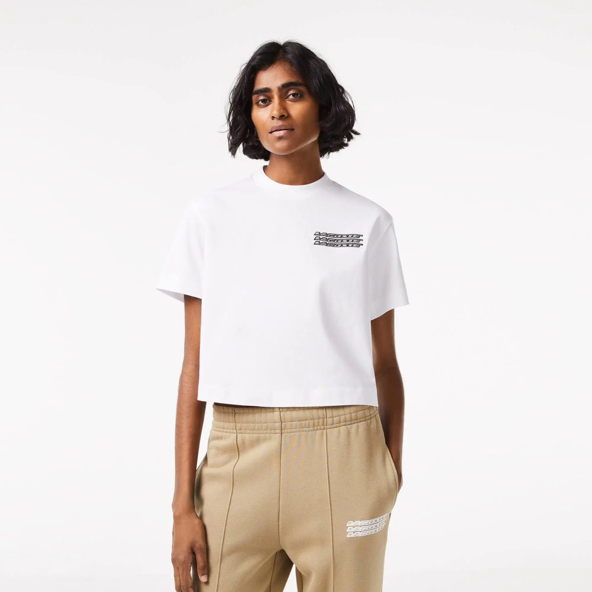 Lacoste Women’s Lacoste Oversized Cotton Jersey T-shirt. 1