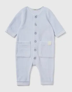 onesie in chenille with pockets