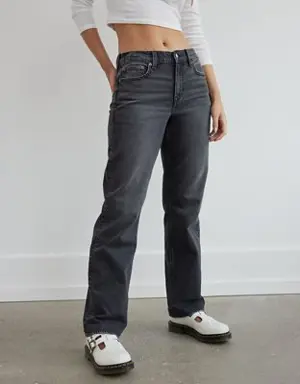 x The Ziegler Sisters Stretch High-Waisted Relaxed Straight Jean