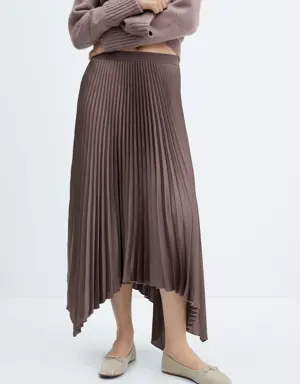 Irregular pleated skirt