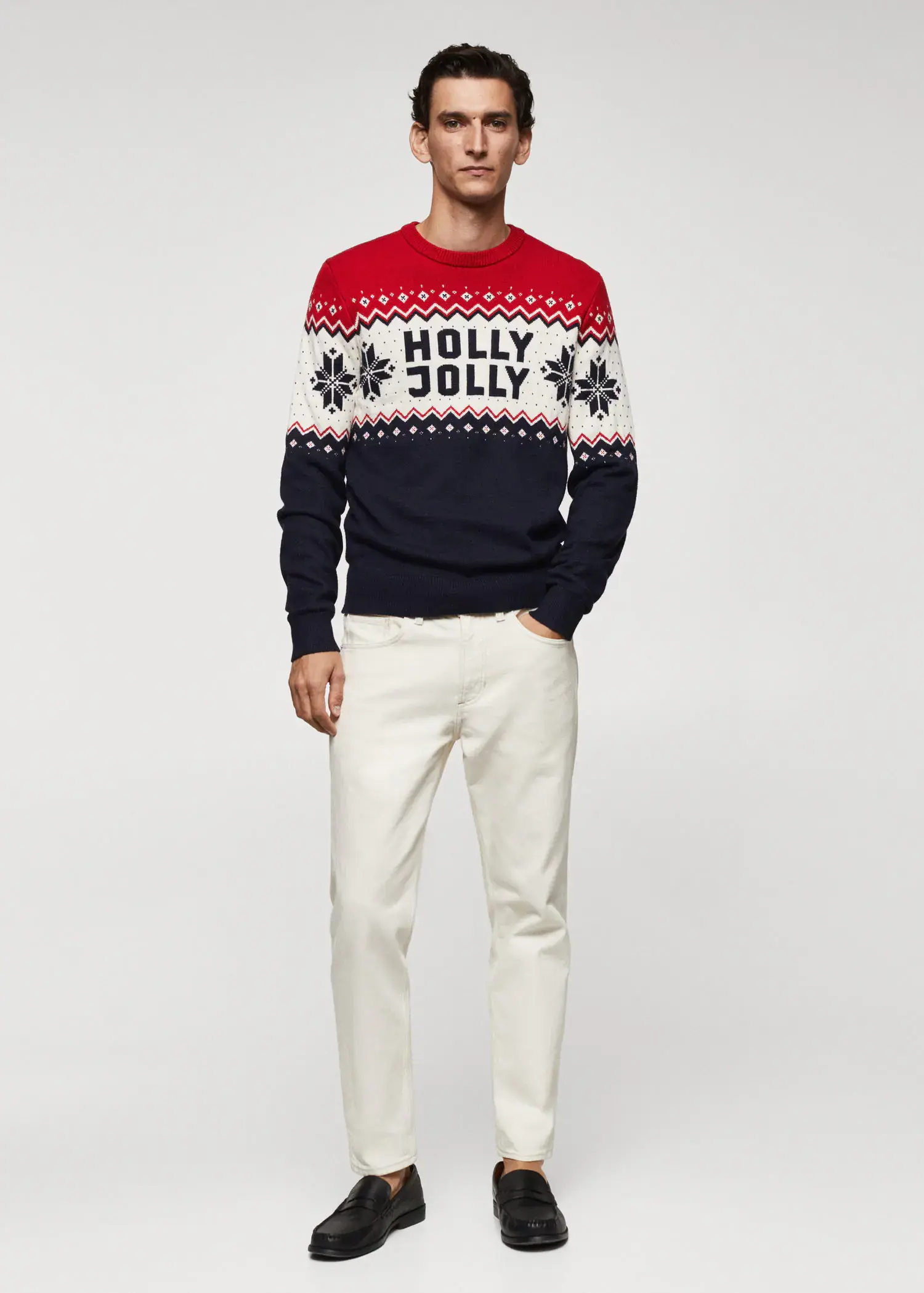 Mango Żakardowy sweter z bożonarodzeniowym motywem. 2